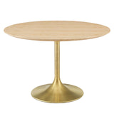 Modway Furniture Lippa 47" Wood Dining Table Gold Natural EEI-5231-GLD-NAT