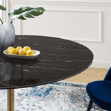 Modway Furniture Lippa 54" Artificial Marble Dining Table Gold Black EEI-5240-GLD-BLK
