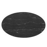 Lippa 54" Oval Artificial Marble Dining Table Gold Black EEI-5242-GLD-BLK