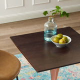 Lippa 24" Square Wood Dining Table Rose Cherry Walnut EEI-5251-ROS-CHE