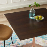 Lippa 36" Square Wood Dining Table Rose Cherry Walnut EEI-5255-ROS-CHE