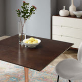 Lippa 40" Square Wood Dining Table Rose Cherry Walnut EEI-5267-ROS-CHE