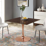 Lippa 40" Square Wood Dining Table Rose Cherry Walnut EEI-5267-ROS-CHE