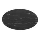 Lippa 54" Oval Artificial Marble Dining Table Rose Black EEI-5275-ROS-BLK