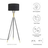 Audrey Standing Floor Lamp Black Black EEI-5304-BLK-BLK