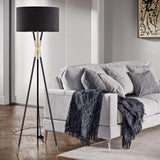 Audrey Standing Floor Lamp Black Black EEI-5304-BLK-BLK