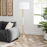 Natalie Tripod Floor Lamp White Natural EEI-5305-WHI-NAT