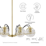 Hanna 8-Light Chandelier Clear Gold EEI-5307-CLR-GLD