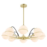 Hanna 8-Light Chandelier Opal Gold EEI-5307-OPA-GLD