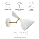 Declare Adjustable Wall Sconce White EEI-5309-WHI