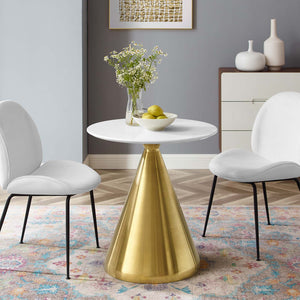 Tupelo 28" Dining Table Gold White EEI-5313-GLD-WHI