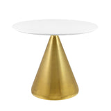 Tupelo 36" Dining Table Gold White EEI-5314-GLD-WHI