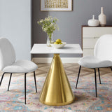 Tupelo 28" Square Dining Table Gold White EEI-5316-GLD-WHI