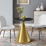 Tupelo 28" Artificial Marble Dining Table Gold Black EEI-5328-GLD-BLK