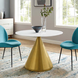 Tupelo 40" Dining Table Gold White EEI-5332-GLD-WHI