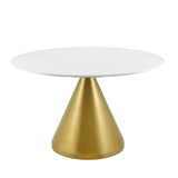 Tupelo 47" Dining Table Gold White EEI-5333-GLD-WHI