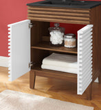Modway Furniture Render 24" Bathroom Vanity XRXT White Walnut Black EEI-5350-WHI-WAL-BLK