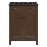 Nantucket 24" Bathroom Vanity Walnut Black EEI-5356-WAL-BLK