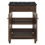 Nantucket 24" Bathroom Vanity Walnut Black EEI-5356-WAL-BLK