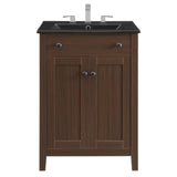 Nantucket 24" Bathroom Vanity Walnut Black EEI-5356-WAL-BLK