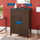 Nantucket 24" Bathroom Vanity Walnut Black EEI-5356-WAL-BLK