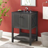 Steam 24" Bathroom Vanity Gray Black EEI-5360-GRY-BLK