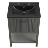 Steam 24" Bathroom Vanity Gray Black EEI-5360-GRY-BLK