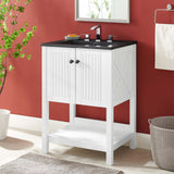 Steam 24" Bathroom Vanity White Black EEI-5360-WHI-BLK