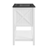 Steam 24" Bathroom Vanity White Black EEI-5360-WHI-BLK