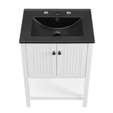 Steam 24" Bathroom Vanity White Black EEI-5360-WHI-BLK