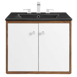 Transmit 24" Wall-Mount Bathroom Vanity White Black EEI-5362-WHI-BLK