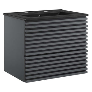 Modway Furniture Render 24" Wall-Mount Bathroom Vanity XRXT Gray Black EEI-5364-GRY-BLK