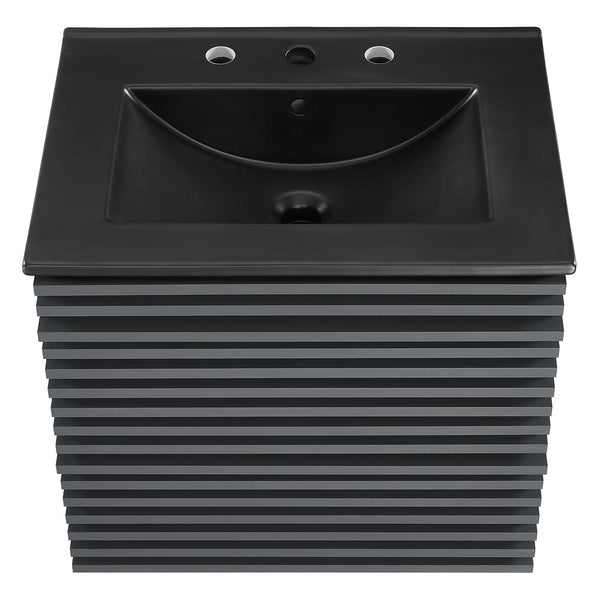 Modway Furniture Render 24" Wall-Mount Bathroom Vanity XRXT Gray Black EEI-5364-GRY-BLK