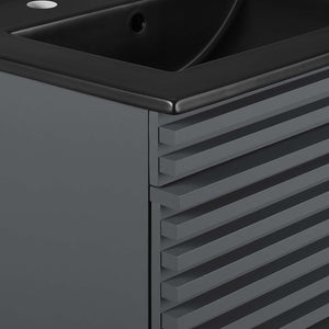 Modway Furniture Render 24" Wall-Mount Bathroom Vanity XRXT Gray Black EEI-5364-GRY-BLK