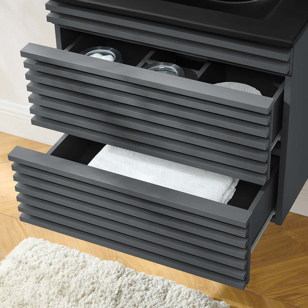 Modway Furniture Render 24" Wall-Mount Bathroom Vanity XRXT Gray Black EEI-5364-GRY-BLK