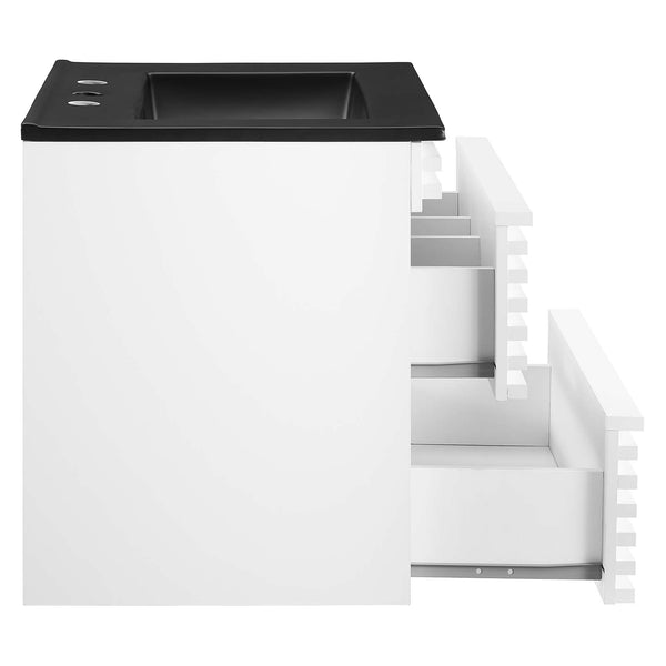 Modway Furniture Render 24" Wall-Mount Bathroom Vanity XRXT White Black EEI-5364-WHI-BLK