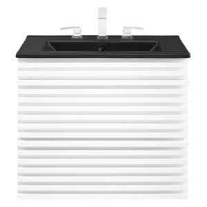 Modway Furniture Render 24" Wall-Mount Bathroom Vanity XRXT White Black EEI-5364-WHI-BLK