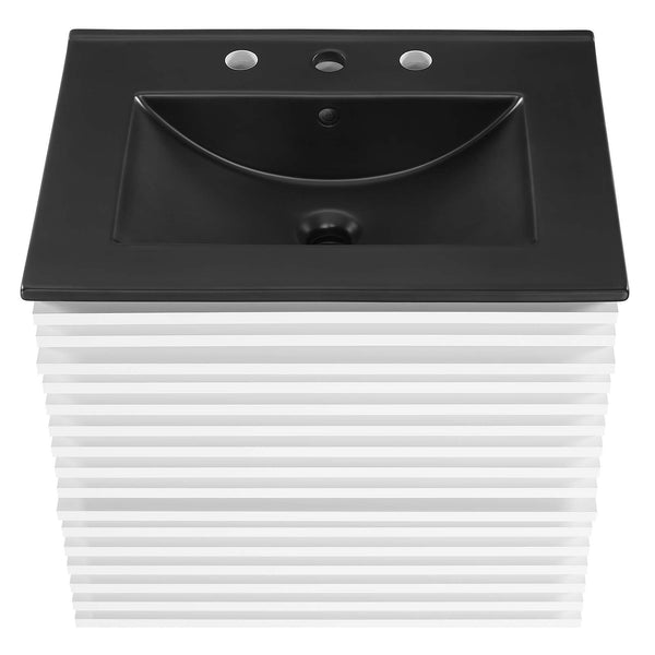 Modway Furniture Render 24" Wall-Mount Bathroom Vanity XRXT White Black EEI-5364-WHI-BLK