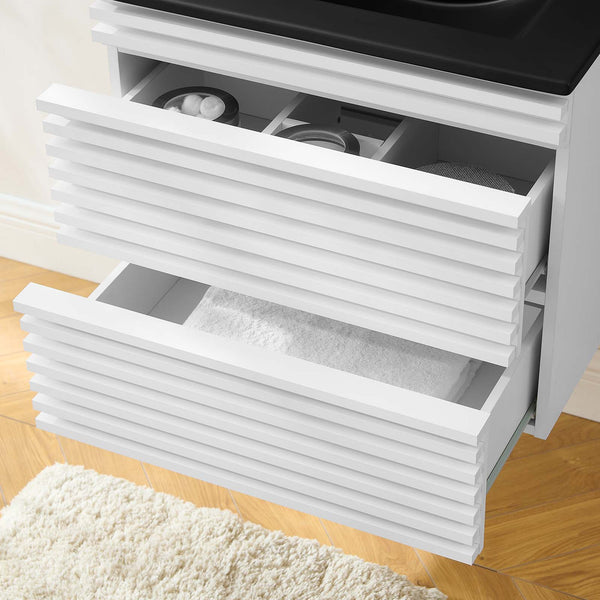 Modway Furniture Render 24" Wall-Mount Bathroom Vanity XRXT White Black EEI-5364-WHI-BLK