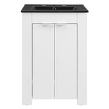 Maybelle 24" Bathroom Vanity White Black EEI-5366-WHI-BLK