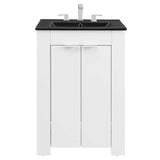 Maybelle 24" Bathroom Vanity White Black EEI-5366-WHI-BLK