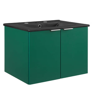 Maybelle 24" Wall-Mount Bathroom Vanity Green Black EEI-5370-GRN-BLK