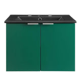 Maybelle 24" Wall-Mount Bathroom Vanity Green Black EEI-5370-GRN-BLK