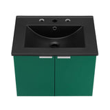 Maybelle 24" Wall-Mount Bathroom Vanity Green Black EEI-5370-GRN-BLK