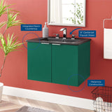 Maybelle 24" Wall-Mount Bathroom Vanity Green Black EEI-5370-GRN-BLK