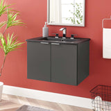 Maybelle 24" Wall-Mount Bathroom Vanity Gray Black EEI-5370-GRY-BLK