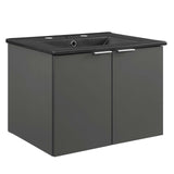 Maybelle 24" Wall-Mount Bathroom Vanity Gray Black EEI-5370-GRY-BLK