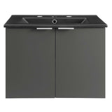 Maybelle 24" Wall-Mount Bathroom Vanity Gray Black EEI-5370-GRY-BLK