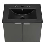 Maybelle 24" Wall-Mount Bathroom Vanity Gray Black EEI-5370-GRY-BLK