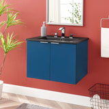 Maybelle 24" Wall-Mount Bathroom Vanity Navy Black EEI-5370-NAV-BLK